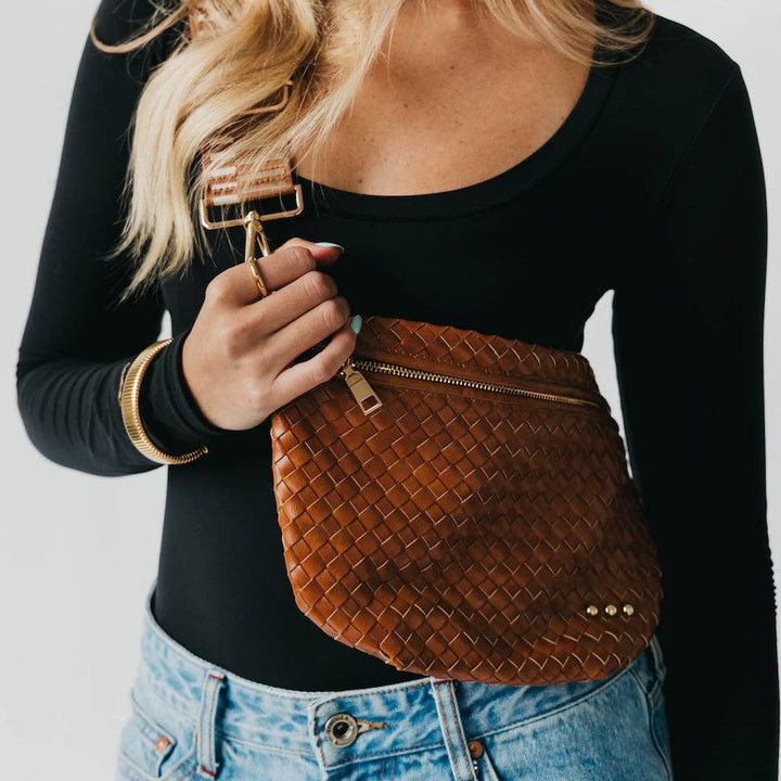 Westlyn Woven Bum Bag-Leather