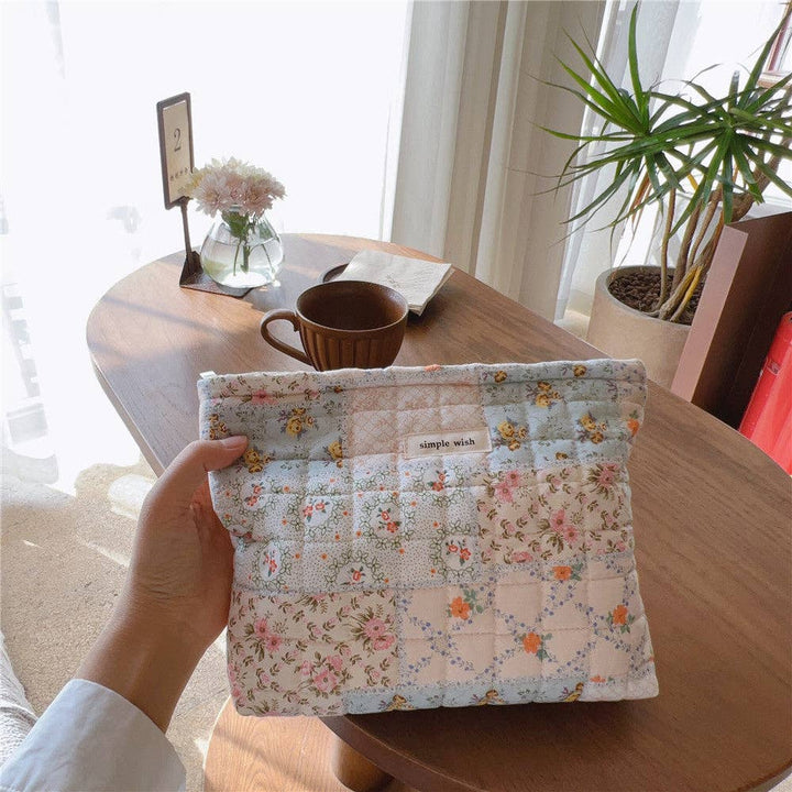 Flower Print Padded Large Capacity Cosmetic Bag DPB2417