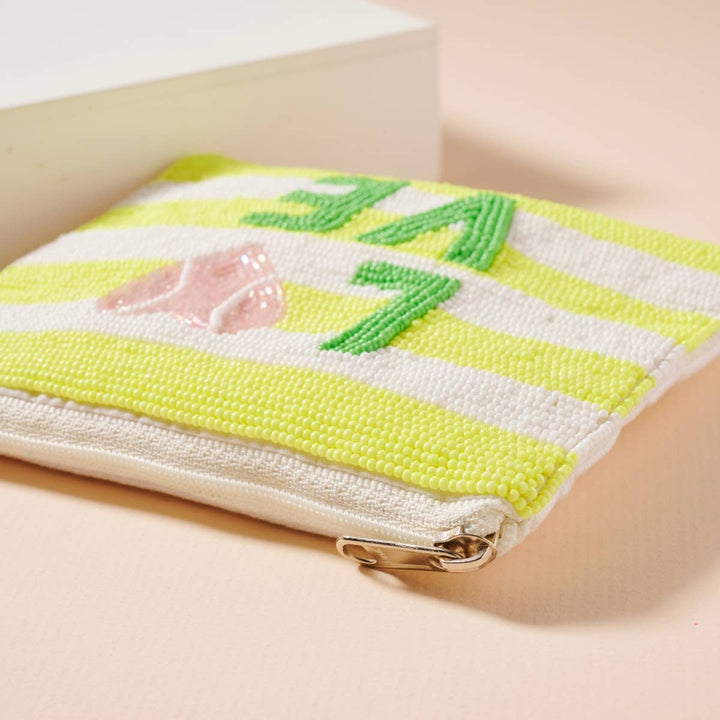Love Tennis Beaded Coin Pouch