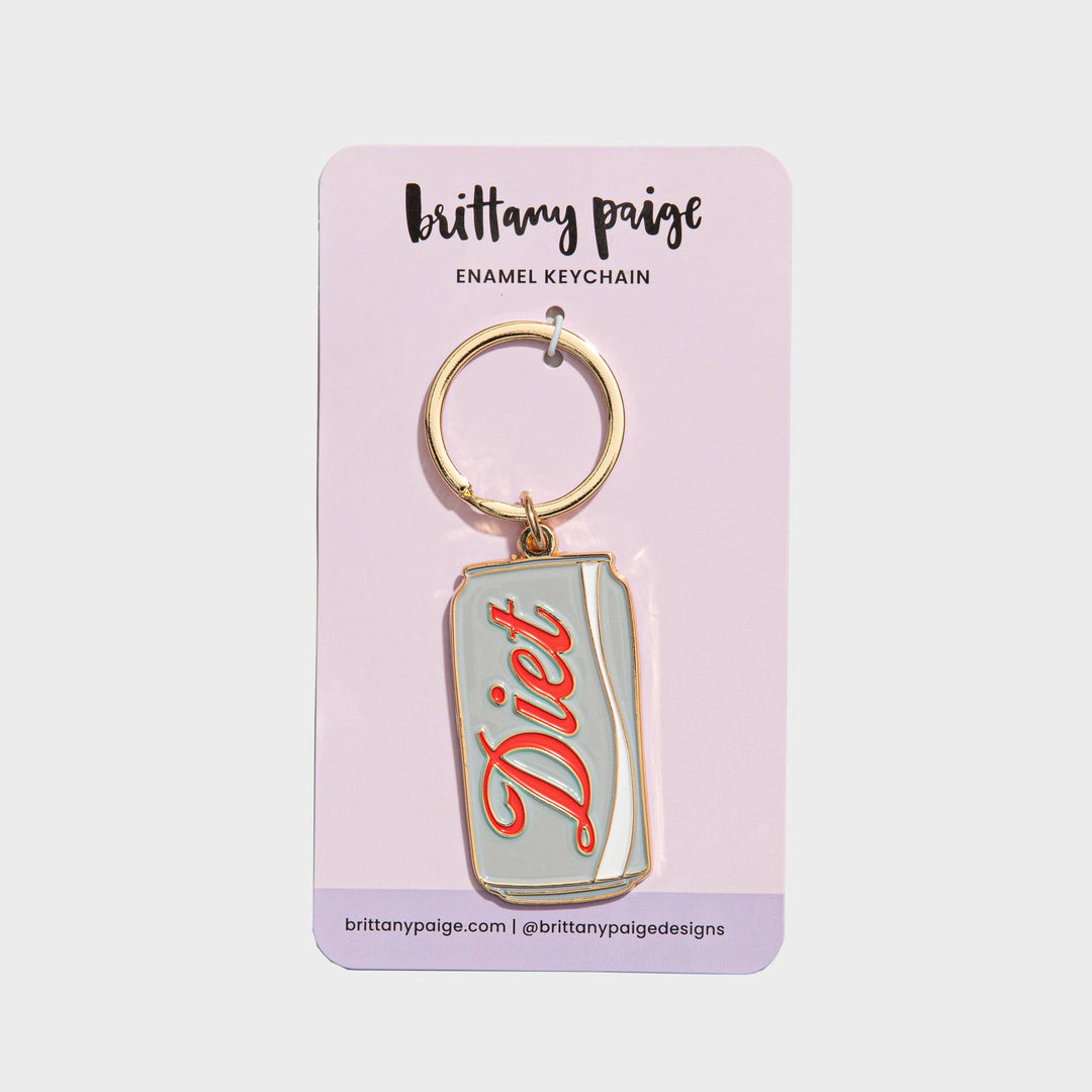 Enamel Keychain-Diet Soda Can