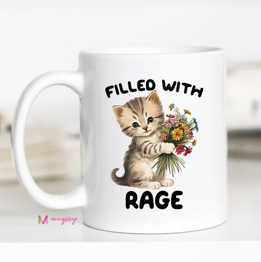 Funny Mug 11oz-Filled with Rage Kitten