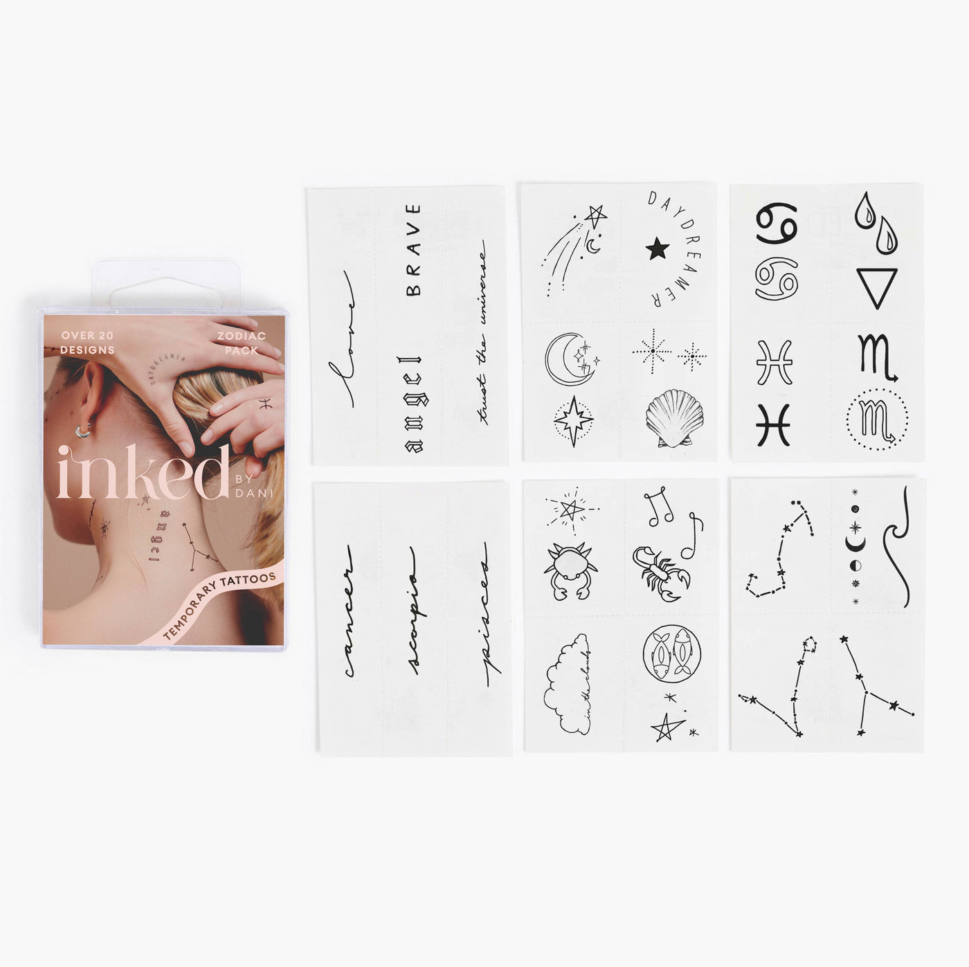 Zodiac Collection: Water Signs Temporary Tattoo Pack