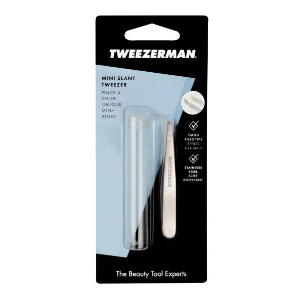 Retail-Mini Slant Tweezer Stainless