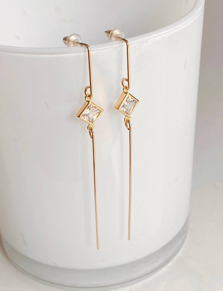 Earrings-Diamond crystal post