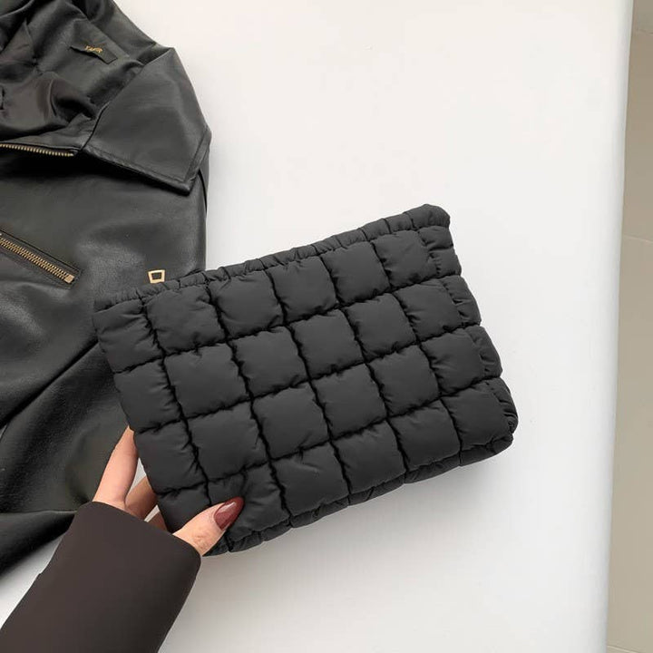 Cosmetic Bag-Quilted Puffy Clutch