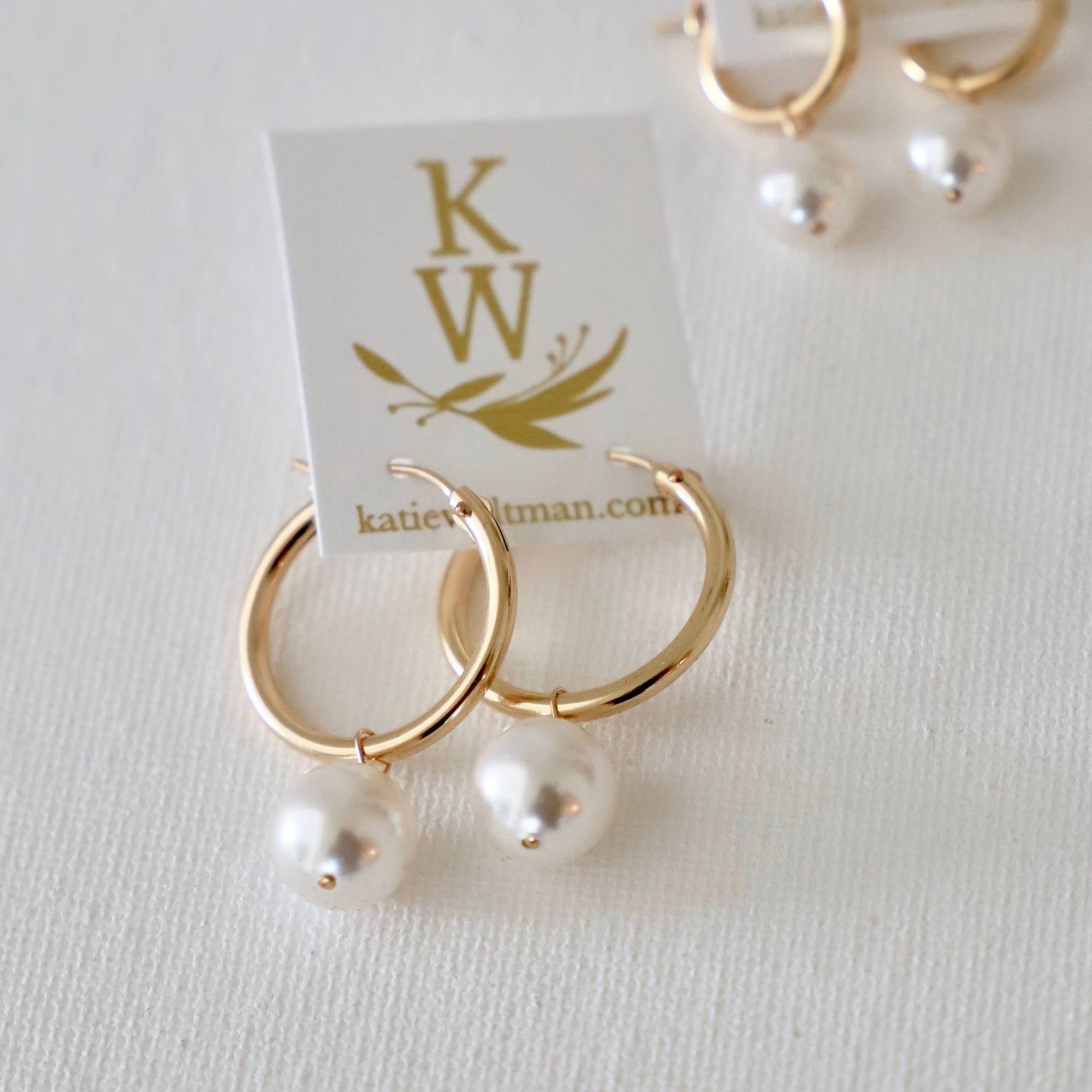 E1260 Gold Earrings-Audrey Pearl Hoops