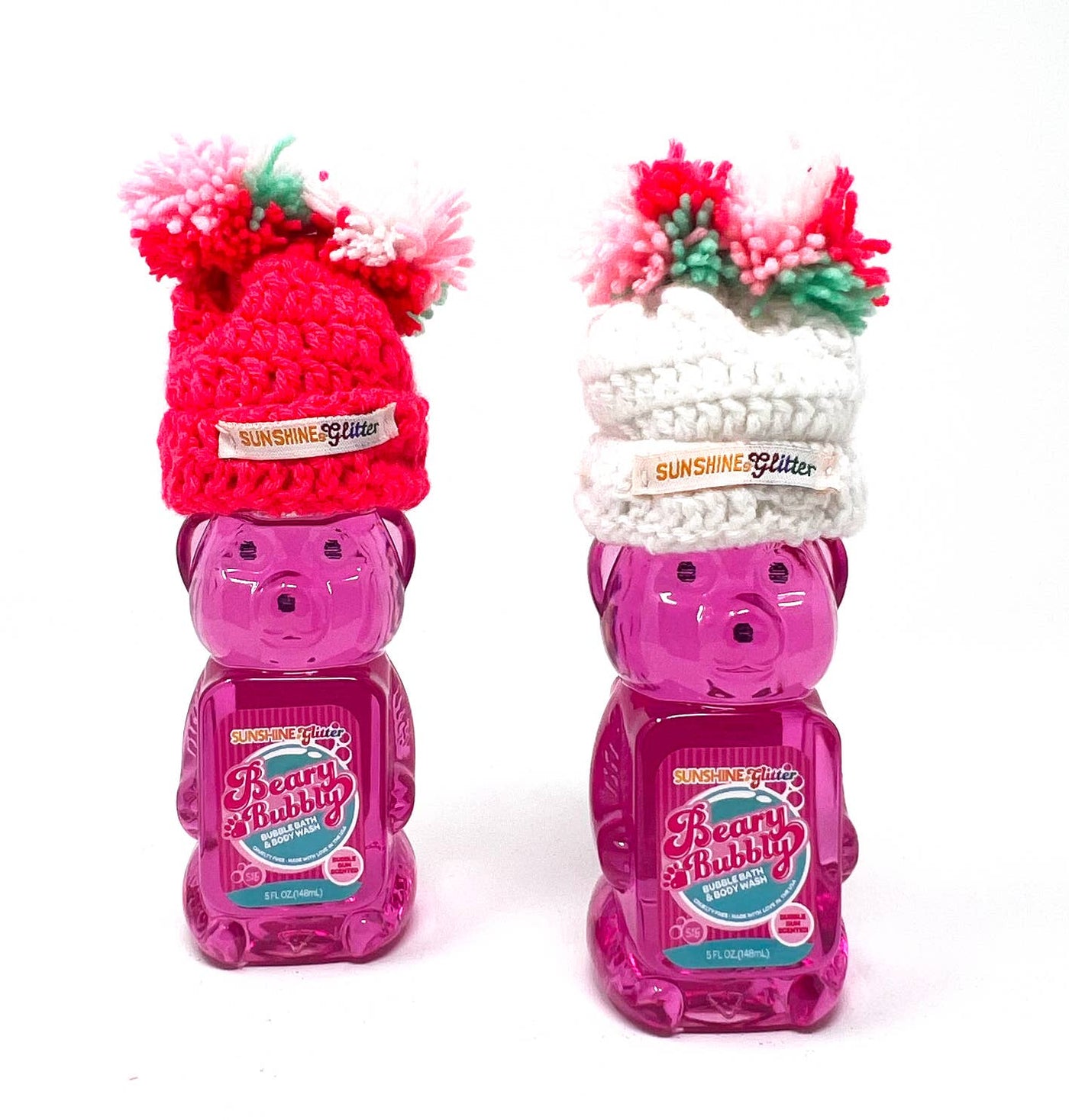 Beary Bubbly Happy Holidays Bubble Bath Bears: Pink Beanie