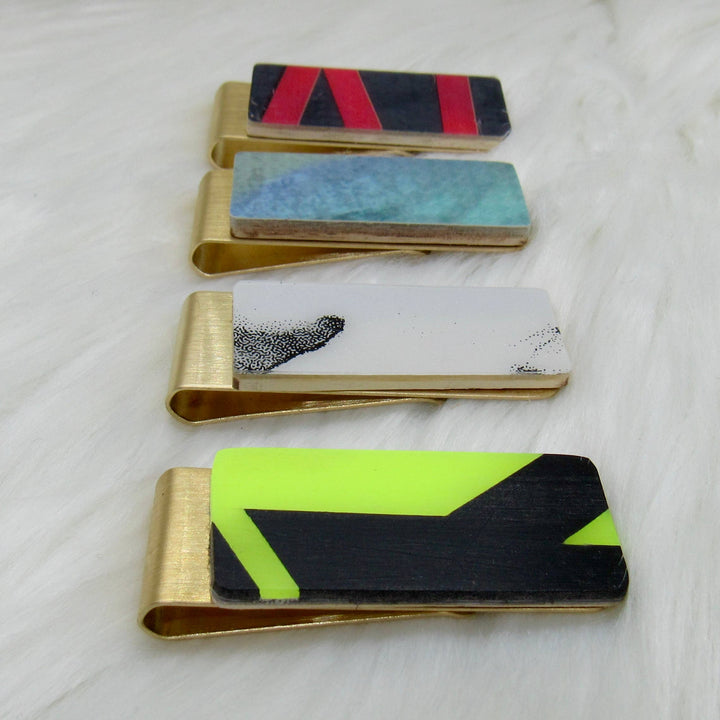 Ski Money Clip - Gold