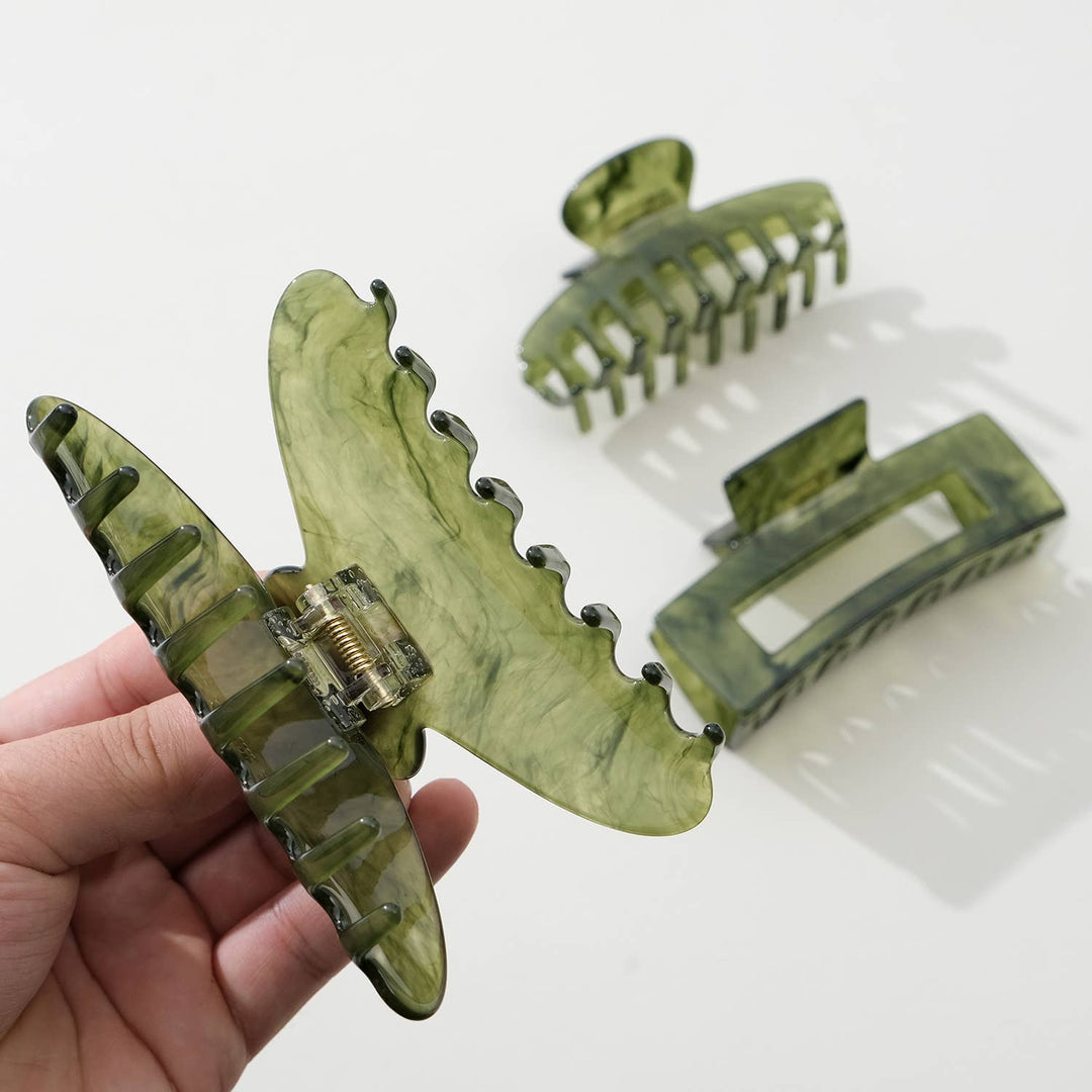 Jade Green Large - Assorted Claw Clips