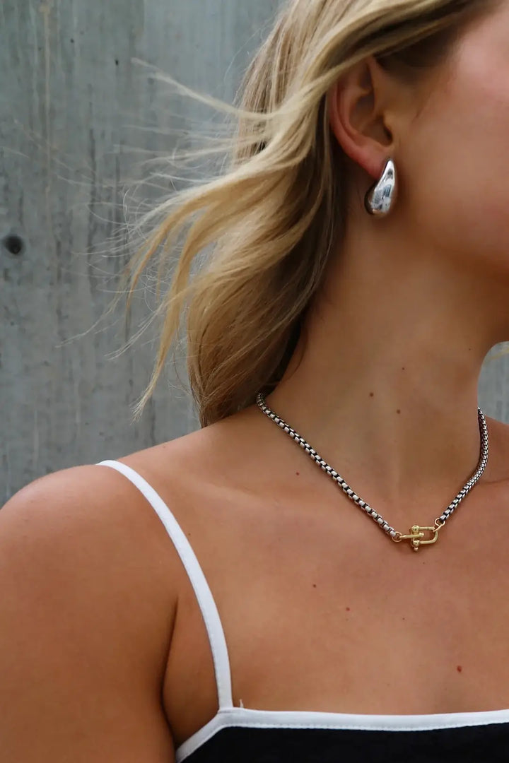 E1657S Silver Earrings-Gia Teardrop Stud