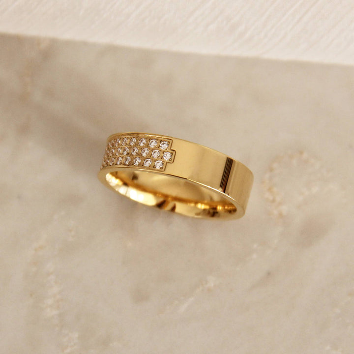 Pave CZ Wide Band Ring