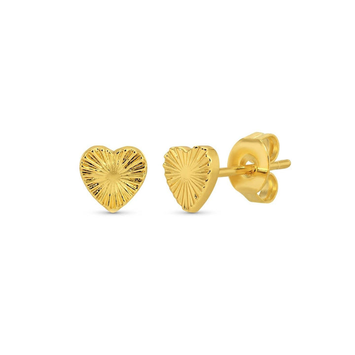 Velvet Gift Tag-Silver Heart Burst Studs