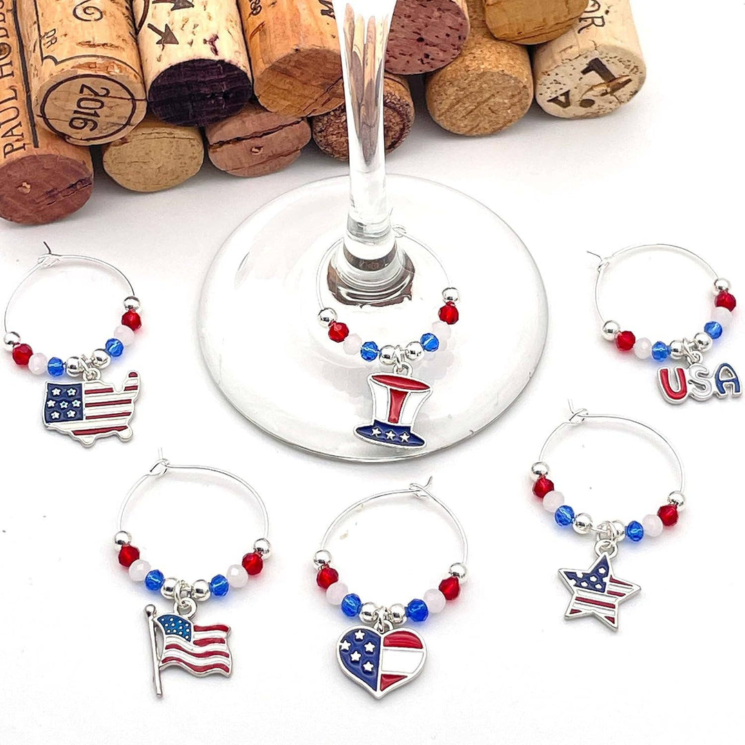 Wine Charms | USA Stars and Stripes