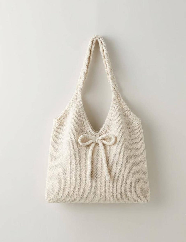 Cute Bow Knot Knit Handbag Underarm Bag DP25H585