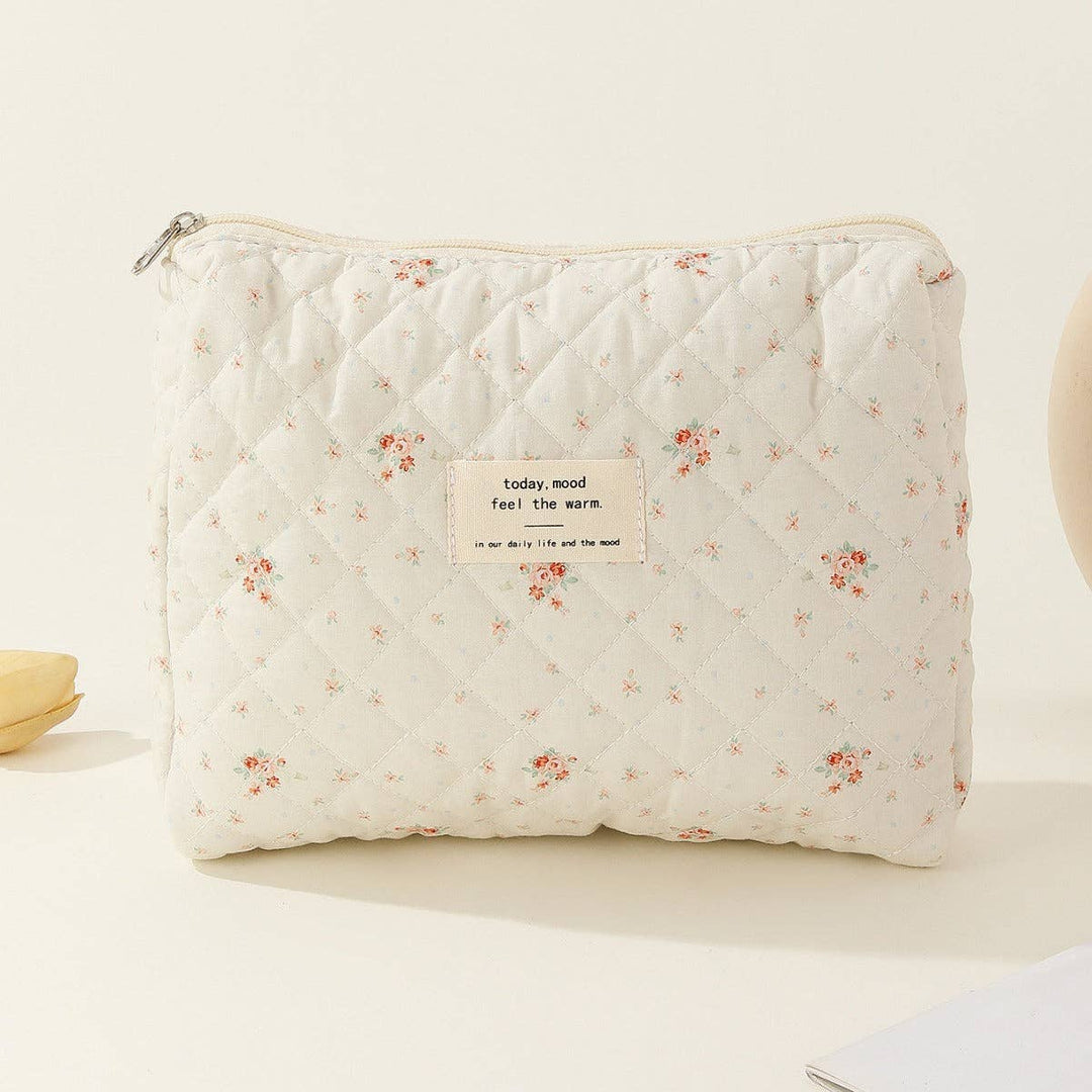 Midi Floral Print Quilted Cosmetic Bag DPB0118