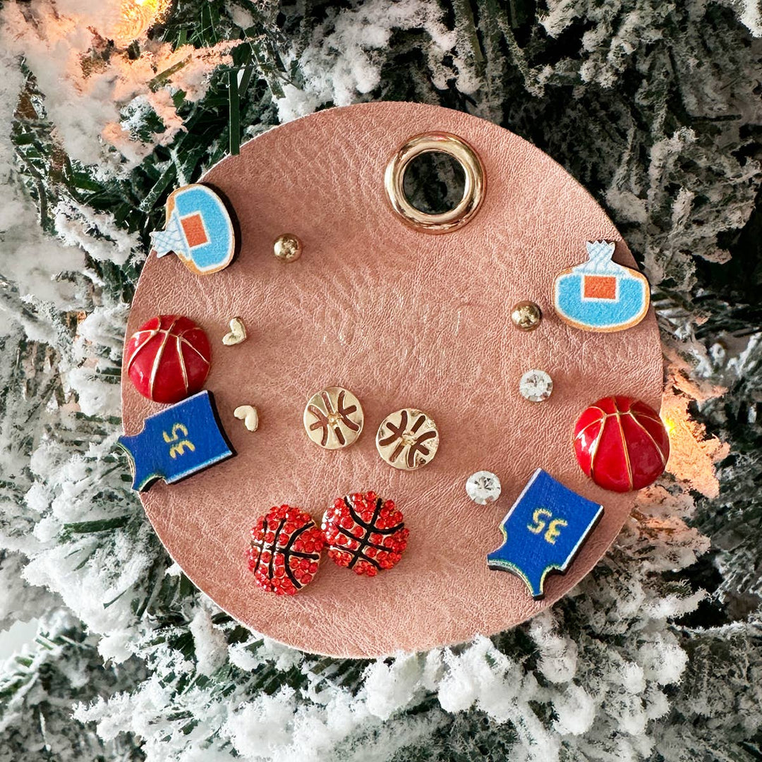 Sports Stud Earrings Multipack Assorted Set - Basketball