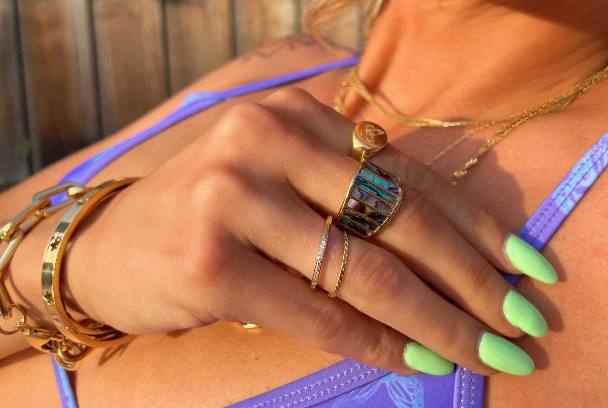 Cambria Abalone Statement Ring