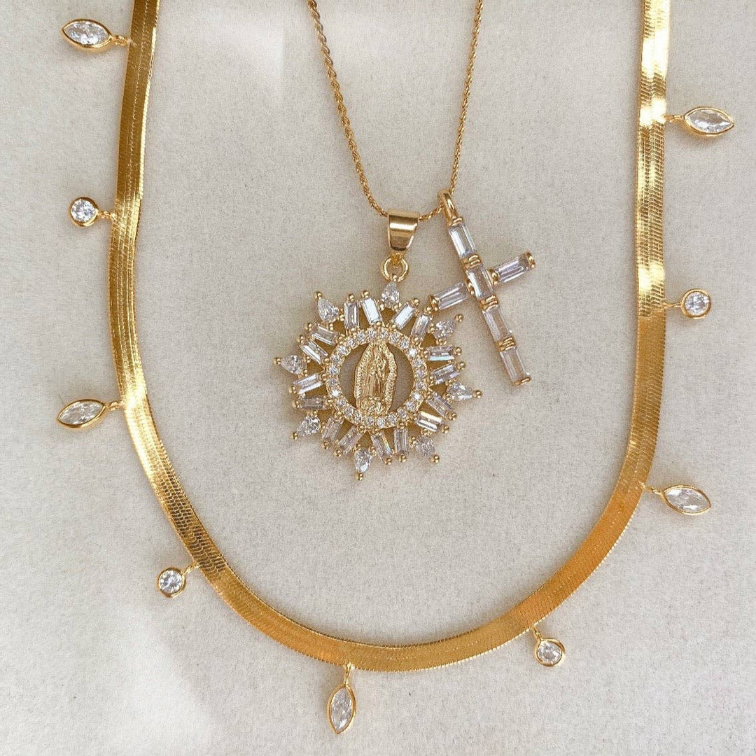 Necklace-Majesty Double Charm Religious Pendant