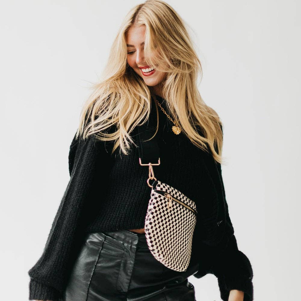 Westlyn Woven Bum Bag-Leather