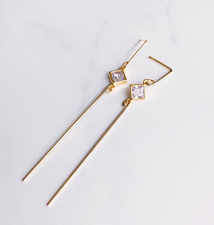 Earrings-Diamond crystal post