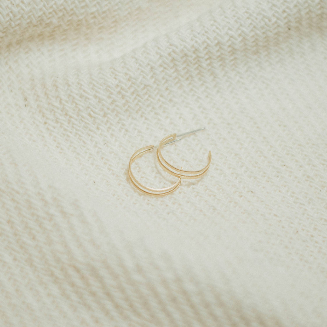 Cigar Band Split Hoops