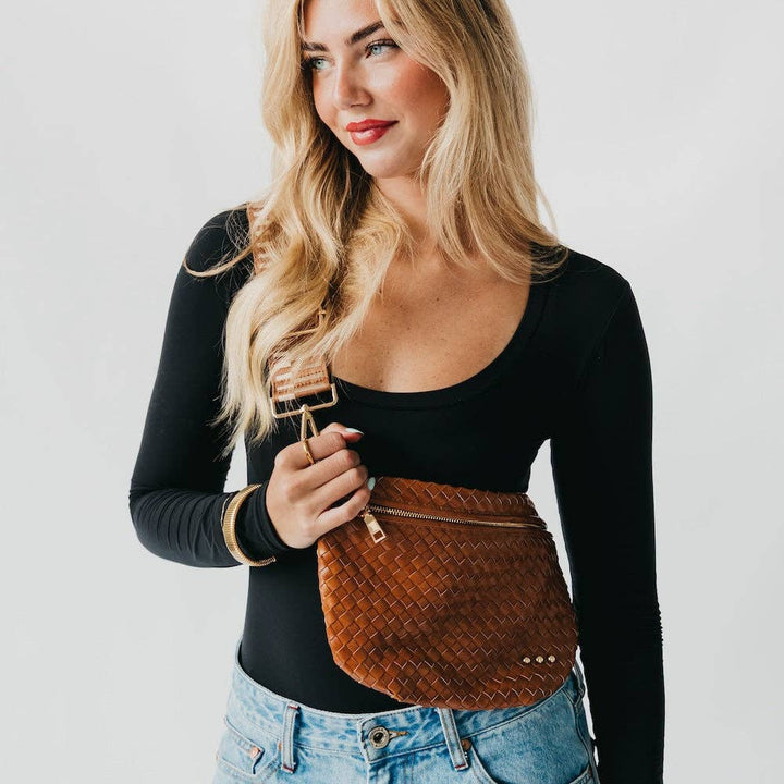Westlyn Woven Bum Bag-Leather