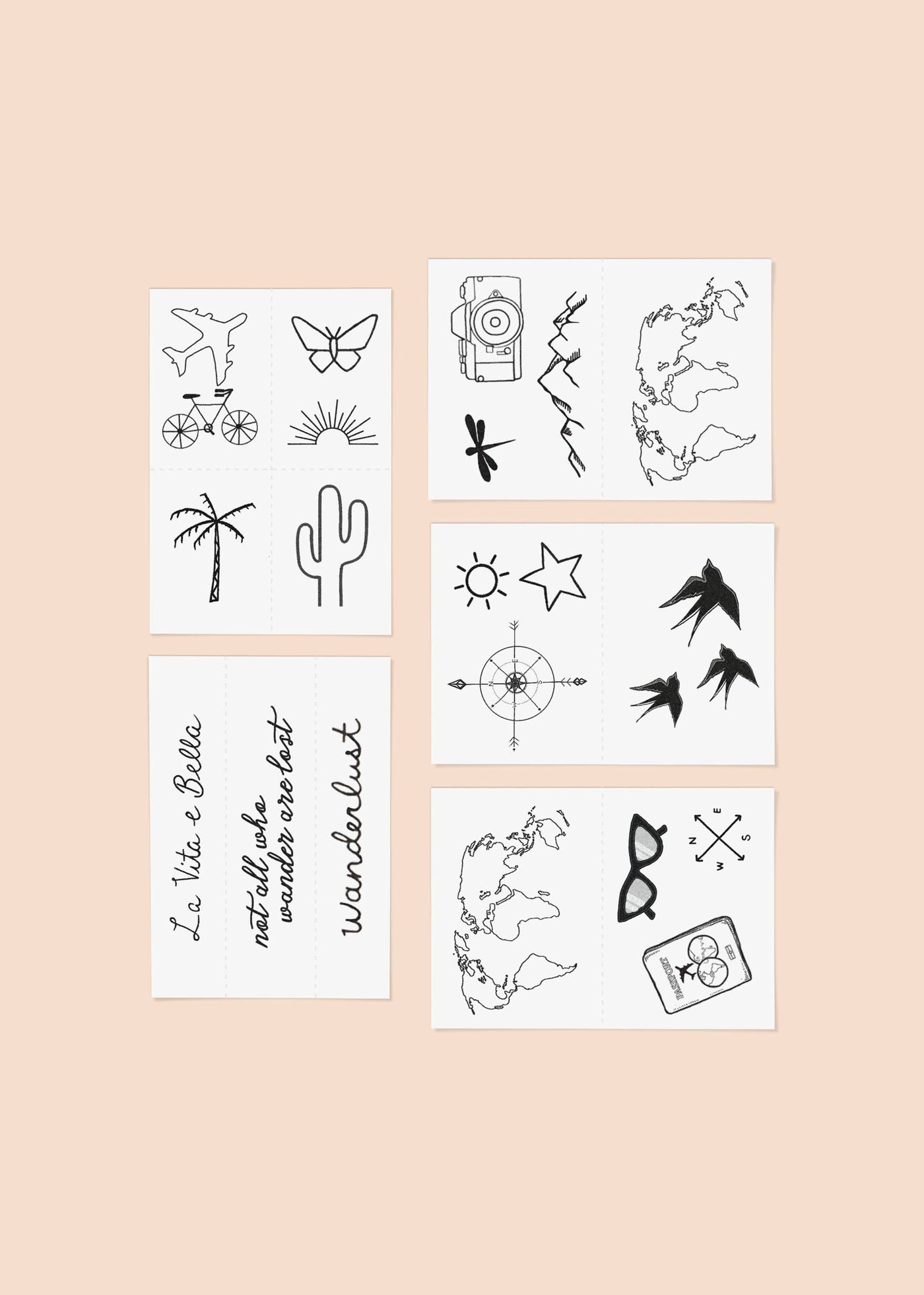 Destination Temporary Tattoo Pack