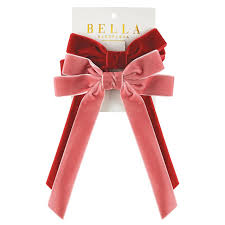 Velvet Clip Bow Set