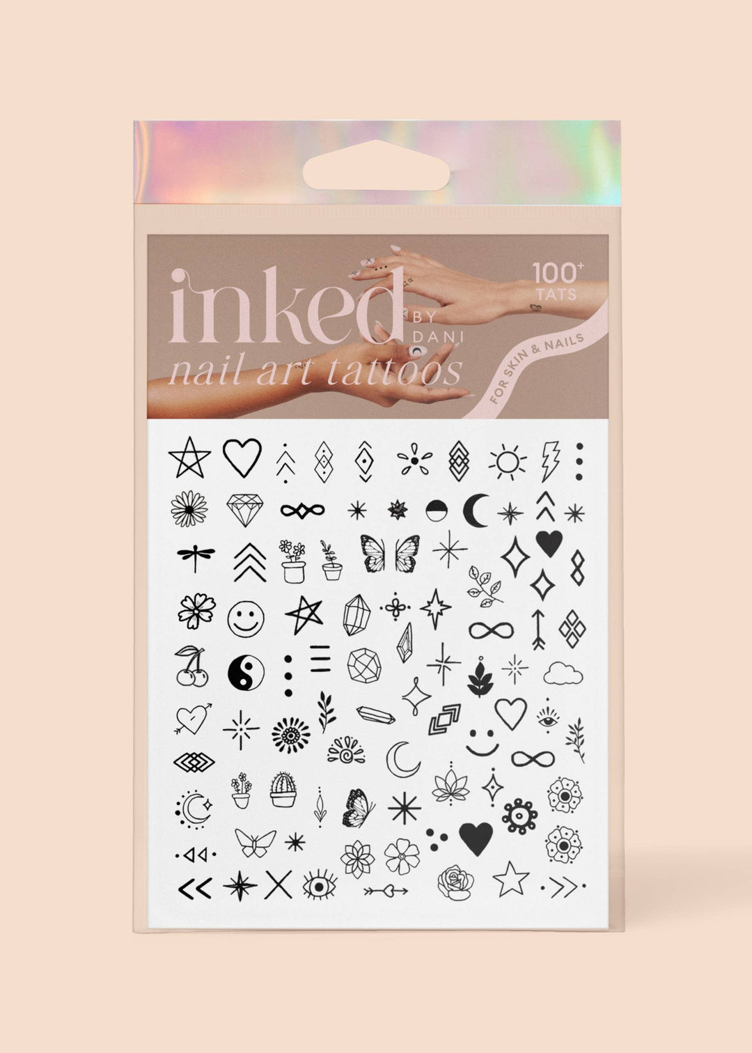 B&W Nail Art Temporary Tattoo Pack