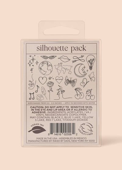 Silhouette Temporary Tattoo Pack