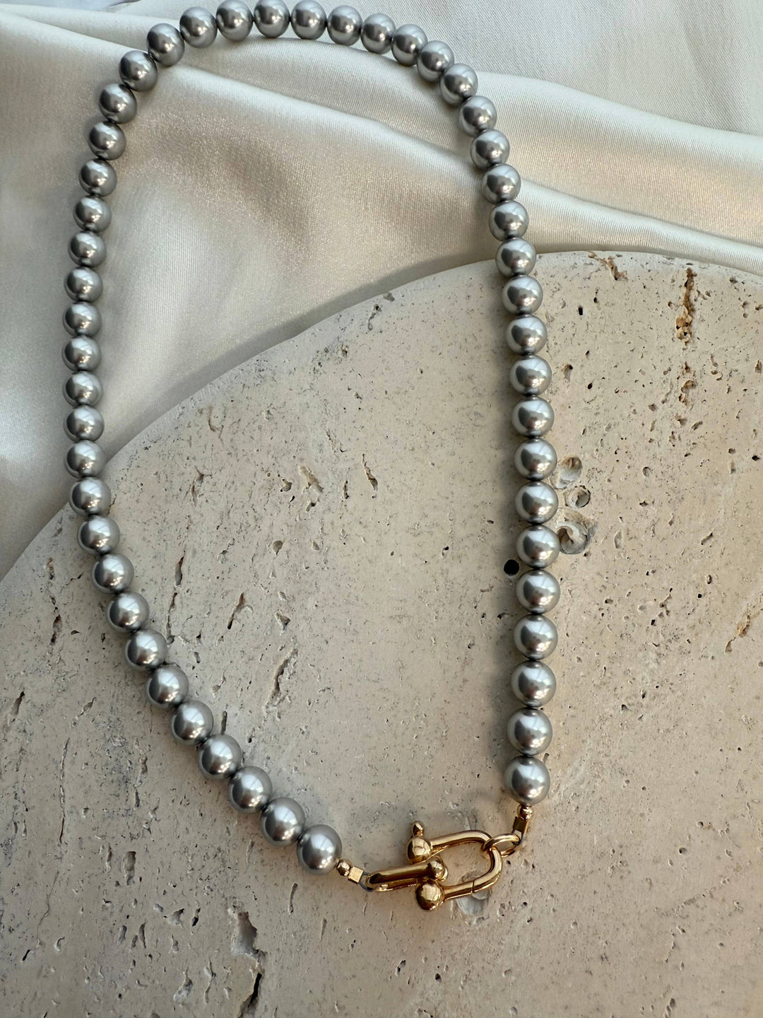 N1123GSV Silver Necklace-Nova Pearl