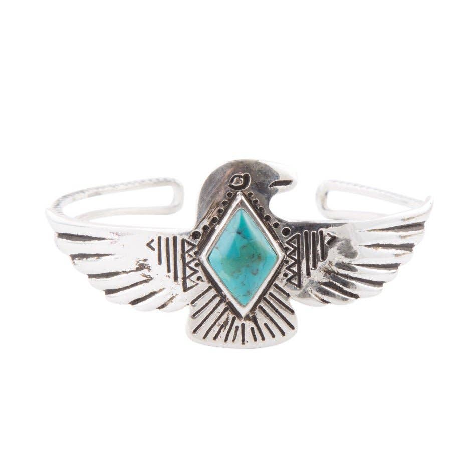 Bracelet-Turquoise and Sterling Silver Phoenix Cuff