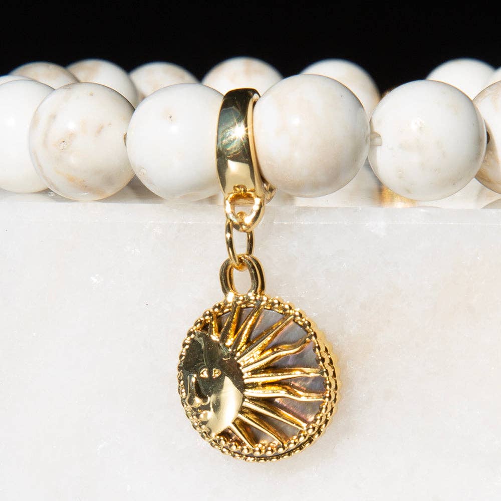 Gold Charm-Sun & Moon Mother of Pearl