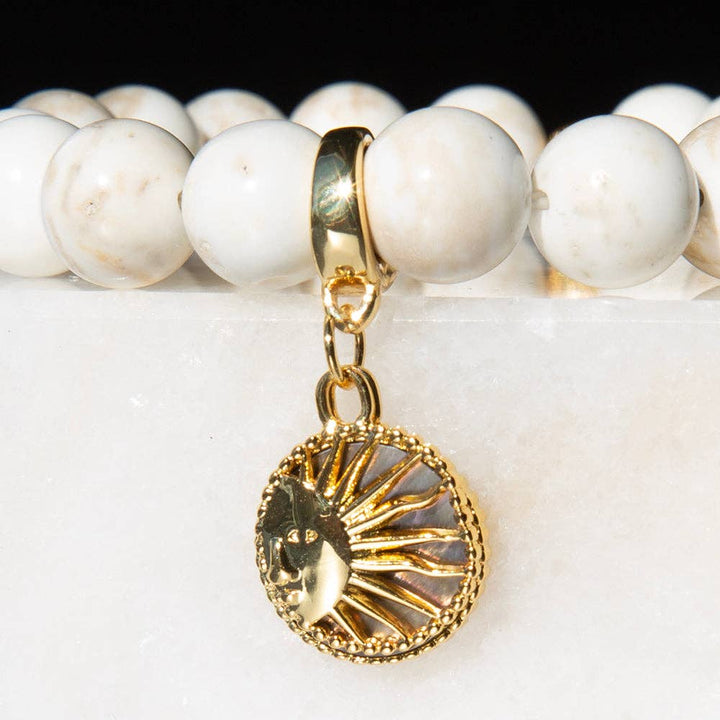 Gold Charm-Sun & Moon Mother of Pearl