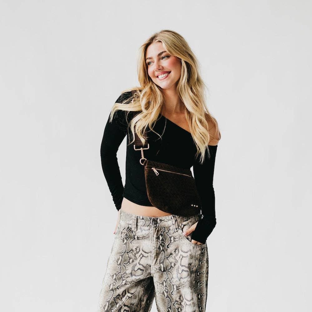 Westlyn Woven Bum Bag-Suede