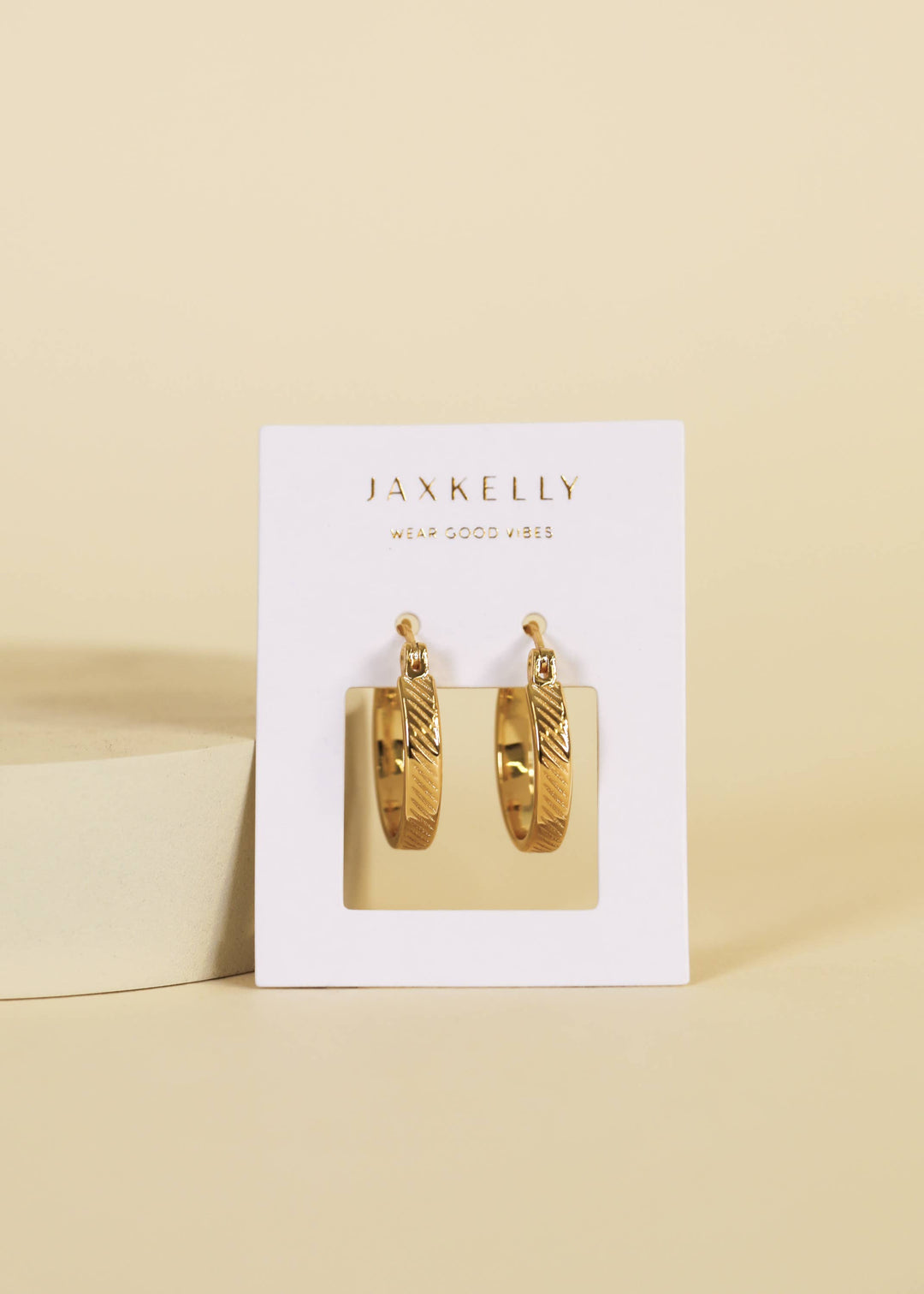 Earrings-Gold Hoop - Textured