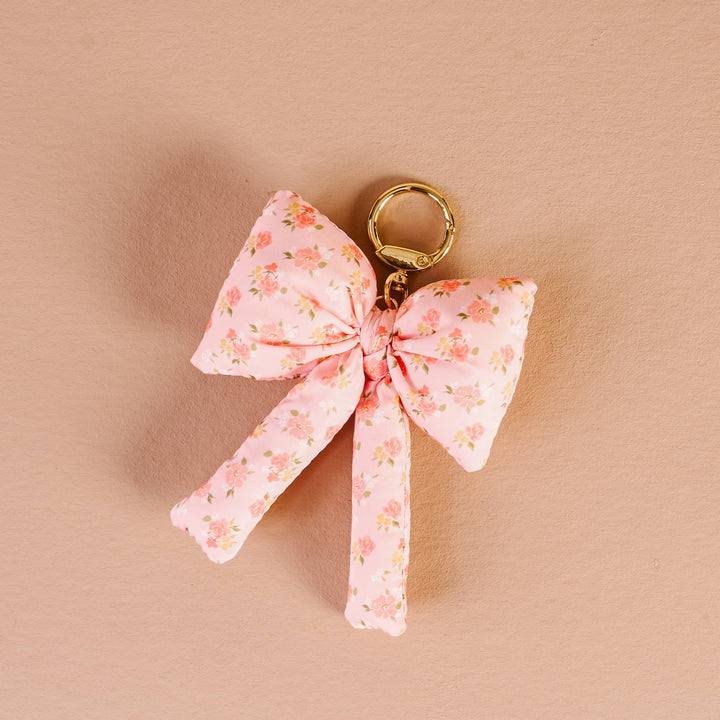 Puffy Bow Bag Charm-Peachy Petals