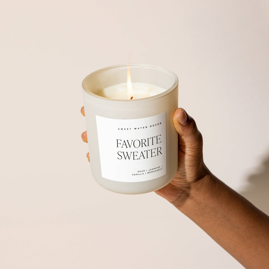 Favorite Sweater 15 oz Soy Candle, Matte Jar - Home Decor