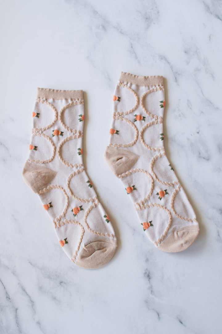 Women's Antique Floral Casual Socks