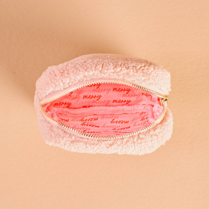 Teddy Pouch Square-Holiday Gift Bow Red