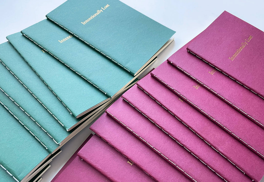 Custom Text Foil Embossed Mini Notebook: Burgundy / Gold shimmer