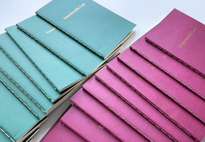 Custom Text Foil Embossed Mini Notebook: Burgundy / Gold shimmer