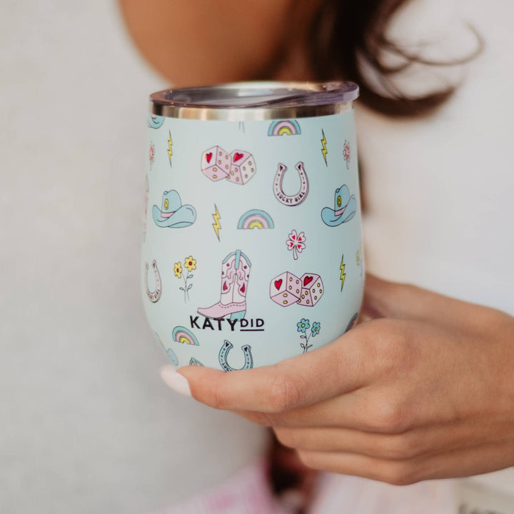 Wine Tumbler Cup-Lucky Girl Western