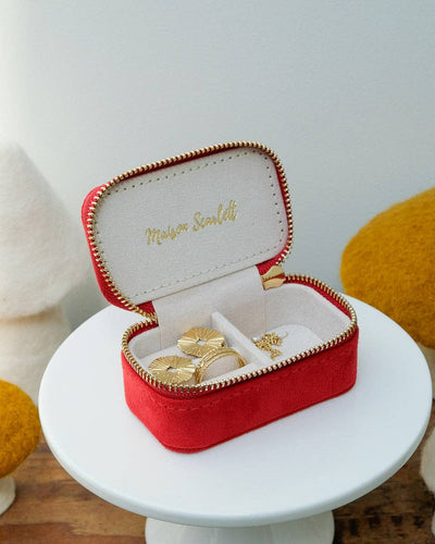 Marie-Velvet Mini Travel Jewelry Box