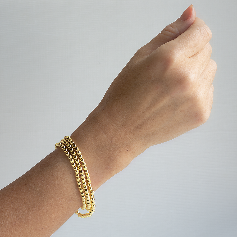 Layering Bracelets-4mm Wrap, Gold Stacking Bracelets