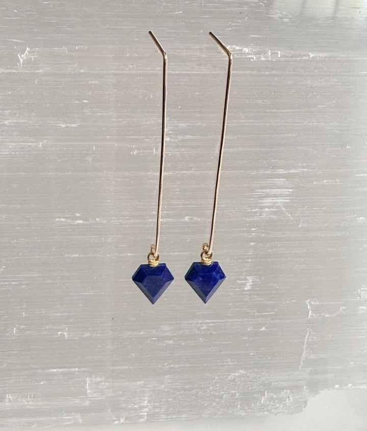 Earrings-Lapis shield