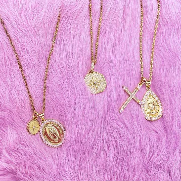 Necklace-Tears of the Saints Double Charm Religious Pendant