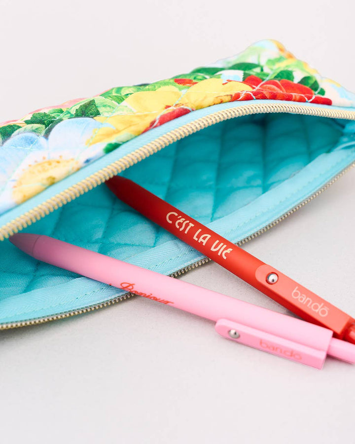 Quilted Pencil Pouch, Oil Paint Floral