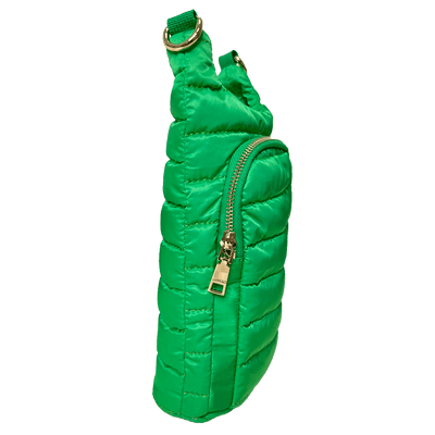 Emma Quilted Puffy Water Bottle Holder w/2" Solid Strap