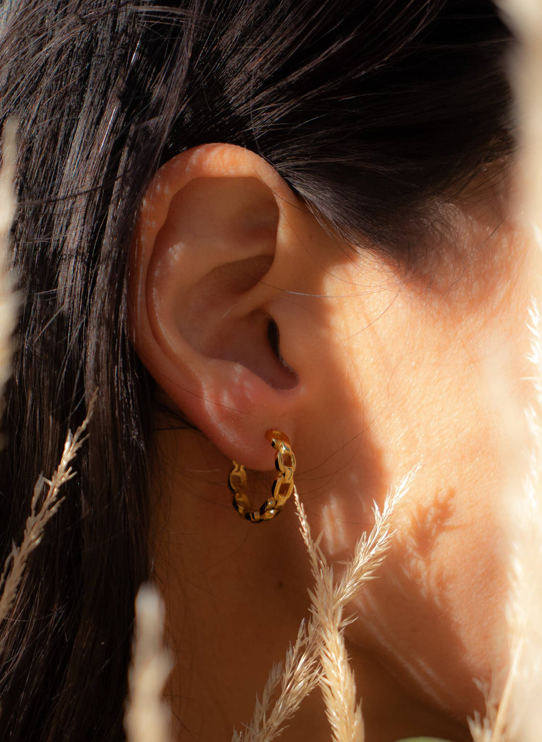 Chain Link Hoop Earrings